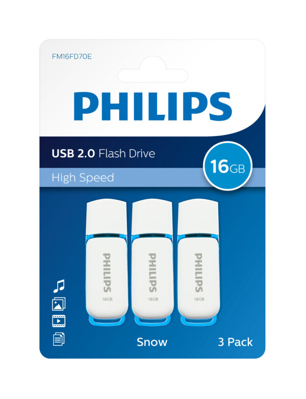 BL. 3 MEMORIAS USB PHILIPS SNOW 16GB-0