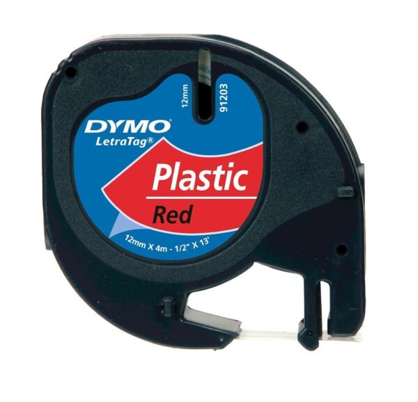 CINTA DYMO-TAG ROJA PLASTICO-0