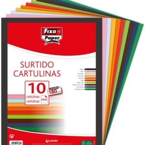 CARTULINA A-4 10 COLORES SURTIDOS 100un.-0