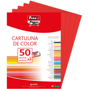 CARTULINA 180G.A3 ROJO PAQ.50u-0