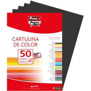 CARTULINA 180G.A3 NEGRO PAQ.50u-0