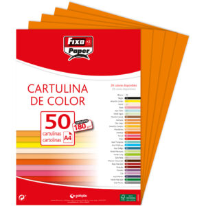 CARTULINA 180g A4 NARANJA PAQ.50u-0