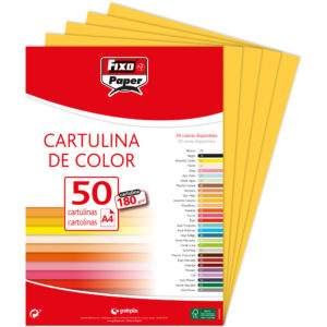 CARTULINA 180g A4 AMAR. CANARIO PAQ.50u-0