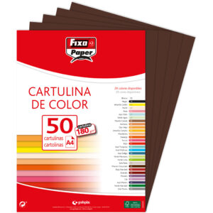 CARTULINA 180g A4 MARRÓN CHOCO PAQ.50u-0