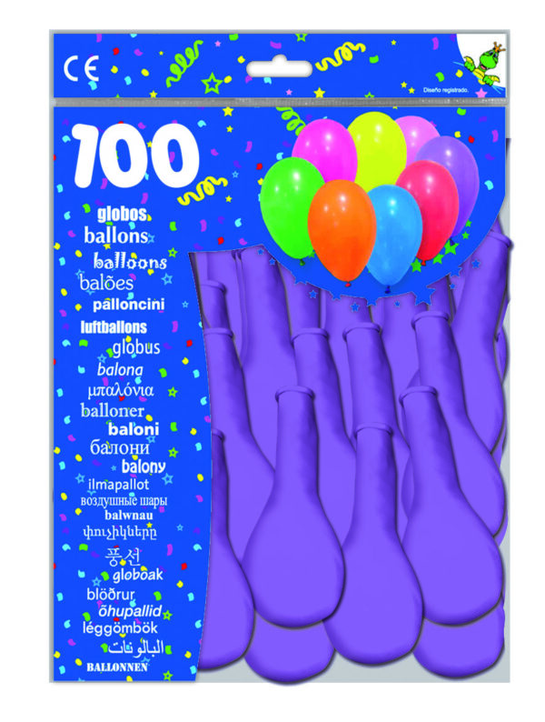 GLOBOS VIOLETAS BOLSA 100u-0