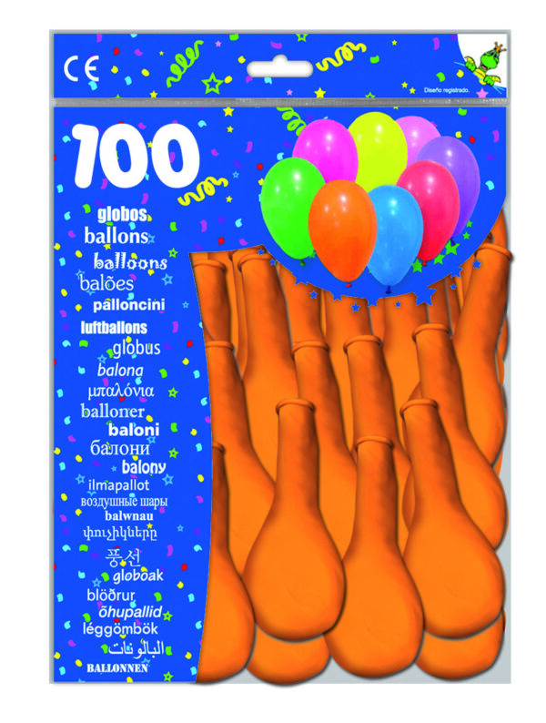 GLOBOS NARANJAS BOLSA 100u-0