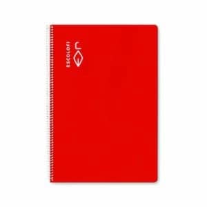 Libreta espiral Escolofi A5 50 hojas 4x4 rojo - Imagen 1